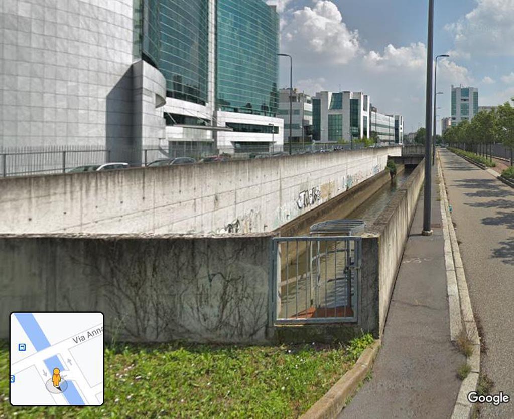 Il Canale Scolmatore del fiume Olona all’altezza di via Kuliscioff - fonte: Google Maps
