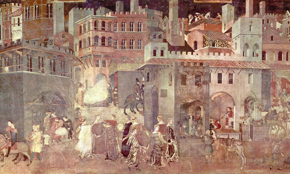 Ambrogio Lorenzetti, Effetti del Buon Governo in città, 1338-40, Siena