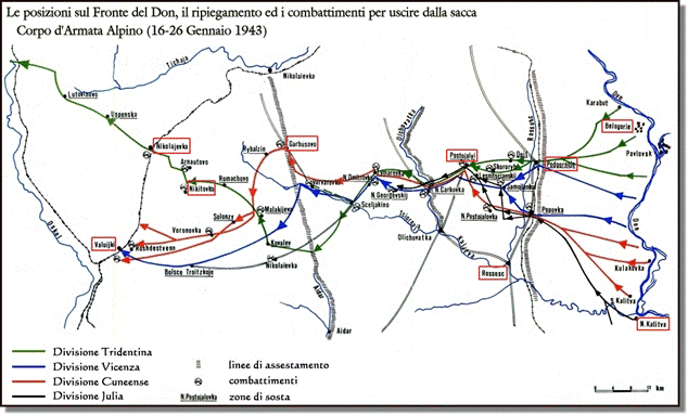 IN ROSSO LA RITIRATA DELLA CUNEENSE
